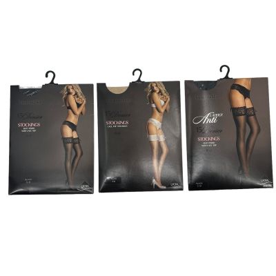 Hunkemoller Stockings Womans S/M Black Nude Anti Ladder Matt Finish 3 Types